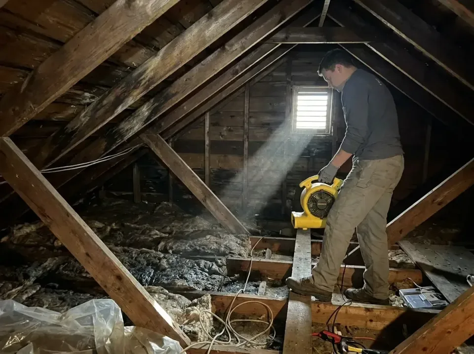 attic-water-damage-drying-proc-007 — frequently asked questions, Emergency Water Extraction & 24/7 Flood Response in Preside…